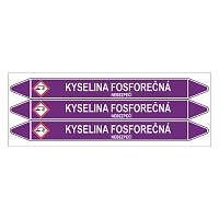 Značení potrubí, kyselina fosforečná,3 ks, 355 × 37 mm